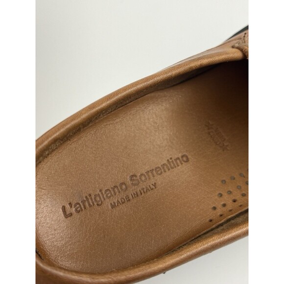 L\'Artigiano Sorrentino Driving Loafers EU 44 US 11 Brown Cognac Leather Italy